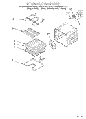 INTERNAL OVEN Diagram and Parts List for GBS277PDB3  Whirlpool Wall Oven