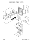 DISPENSER FRONT PARTS Diagram and Parts List for GI6FDRXXY010  Whirlpool Refrigerator