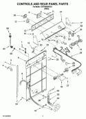 CONTROLS AND REAR PANEL PARTS Diagram and Parts List for 1CWTW5505VQ1  Whirlpool Washer