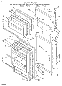 DOOR Diagram and Parts List for RT14DKYDN00  Roper Refrigerator