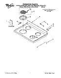 Part Location Diagram of 8195551 Whirlpool Glass Main Cooktop - Bisque