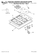 SECTION Diagram and Parts List for SCS3614LB0  Whirlpool Cooktop