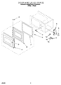DOOR AND LATCH Diagram and Parts List for MT3090XBQ0  Whirlpool Microwave