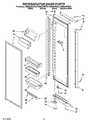 REFRIGERATOR DOOR PARTS Diagram and Parts List for KSBS25INBL03  KitchenAid Refrigerator