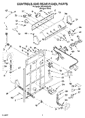 CONTROLS AND REAR PANEL PARTS Diagram and Parts List for 7MLSQ8000JQ5  Whirlpool Washer