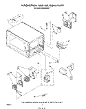 MAGNETRON AND AIR FLOW Diagram and Parts List for MW3500XP1  Whirlpool Microwave