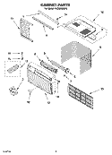 CABINET PARTS, OPTIONAL PARTS (NOT INCLUDED) Diagram and Parts List for YACQ068MP0  Whirlpool Air Conditioner