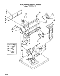 TOP AND CABINET, LIT/OPTIONAL Diagram and Parts List for TGDL200AW0  Whirlpool Dryer
