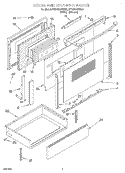 DOOR AND DRAWER Diagram and Parts List for KERC607EWH0  KitchenAid Range