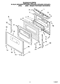DOOR, OPTIONAL Diagram and Parts List for SF379LEKV0  Whirlpool Range