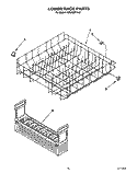 LOWER RACK Diagram and Parts List for KUDJ230YAL0  KitchenAid Dishwasher