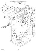 TOP AND CONSOLE Diagram and Parts List for GCEM2900JQ0  Whirlpool Dryer
