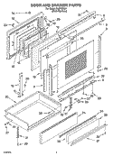 DOOR AND DRAWER PARTS Diagram and Parts List for GLSP85900  Whirlpool Range