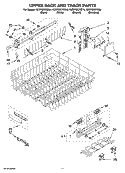 UPPER RACK AND TRACK PARTS Diagram and Parts List for KUDP02CRBS4  KitchenAid Dishwasher