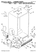 CABINET PARTS Diagram and Parts List for KSRP25FSBL00  KitchenAid Refrigerator