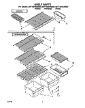 SHELF Diagram and Parts List for 8ET14ZKXAG00  Whirlpool Refrigerator