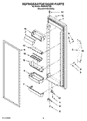 REFRIGERATOR DOOR PARTS Diagram and Parts List for GD5VVAXTY00  Whirlpool Refrigerator