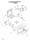DISPENSER FRONT PARTS Diagram and Parts List for BRS70YRANA00  Whirlpool Refrigerator