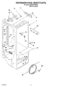 REFRIGERATOR LINER Diagram and Parts List for KSRG22FKSS03  KitchenAid Refrigerator