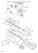 MOTOR AND ICE CONTAINER Diagram and Parts List for KSRB27QFSS00  KitchenAid Refrigerator