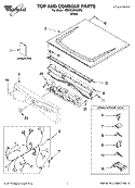 TOP AND CONSOLE PARTS Diagram and Parts List for 7MWGD8500SR0  Whirlpool Dryer