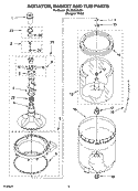 AGITATOR, BASKET AND TUB PARTS Diagram and Parts List for 3RLSQ8533JQ4  Whirlpool Washer