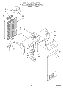 AIR FLOW Diagram and Parts List for 8ED20ZKXFW02  Whirlpool Refrigerator