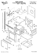 OVEN, LITERATURE Diagram and Parts List for RBD276PDQ12  Whirlpool Wall Oven