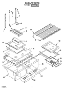 SHELF PARTS Diagram and Parts List for GT2SHKXMS03  Whirlpool Refrigerator