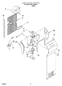 AIR FLOW Diagram and Parts List for SS25AEXHW01  Whirlpool Refrigerator