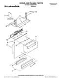 DOOR AND PANEL PARTS Diagram and Parts List for KUDE40FXSP5  KitchenAid Dishwasher