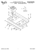 COOKTOP, LITERATURE Diagram and Parts List for SF325PEGZ4  Whirlpool Range