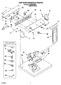 TOP AND CONSOLE PARTS Diagram and Parts List for CEDS563MQ1  Crosley Dryer