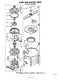 PUMP AND MOTOR Diagram and Parts List for SHF7884P1  Whirlpool Dishwasher