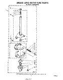 BRAKE AND DRIVE TUBE Diagram and Parts List for LA5300XPW0  Whirlpool Washer
