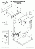 TOP AND CONSOLE PARTS Diagram and Parts List for WED5590VQ0  Whirlpool Dryer