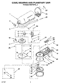 CASE, GEARING AND PLANETARY UNIT Diagram and Parts List for 5KSM150PSABU0  KitchenAid Mixer