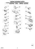 WIRING HARNESS PARTS Diagram and Parts List for 7MLSQ8545PQ1  Whirlpool Washer
