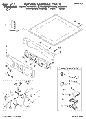 TOP AND CONSOLE PARTS Diagram and Parts List for GEW9200LW2  Whirlpool Dryer