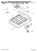 COOKTOP, BURNER AND GRATE PARTS Diagram and Parts List for SCS3614LB01  Whirlpool Cooktop