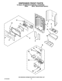 DISPENSER FRONT PARTS Diagram and Parts List for KFXS25RYWH4  KitchenAid Refrigerator