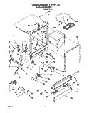 TUB ASSEMBLY, LIT/OPTIONAL Diagram and Parts List for RUD3000DQ0  Roper Dishwasher