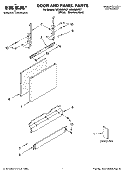 DOOR AND PANEL PARTS Diagram and Parts List for IUD8000RS7  Whirlpool Dishwasher