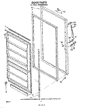 DOOR, LIT/OPTIONAL Diagram and Parts List for EV200NXKW3  Whirlpool Freezer