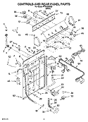CONTROLS AND REAR PANEL PARTS Diagram and Parts List for RTW4400SQ0  Roper Washer