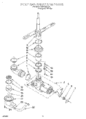 PUMP AND SPRAY ARM Diagram and Parts List for RUD4300DQ2  Roper Dishwasher