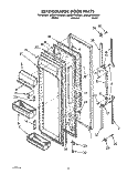 REFRIGERATOR DOOR Diagram and Parts List for 8ED22PWXAW01  Whirlpool Refrigerator