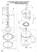 AGITATOR, BASKET AND TUB Diagram and Parts List for 8LSP8245AG0  Whirlpool Washer