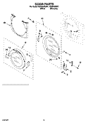 DOOR PARTS, OPTIONAL PARTS (NOT INCLUDED) Diagram and Parts List for KGHS02RMT1  KitchenAid Dryer