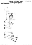 MOTOR AND DRIVE PARTS Diagram and Parts List for KUCS03FTSS0  KitchenAid Trash Compactor